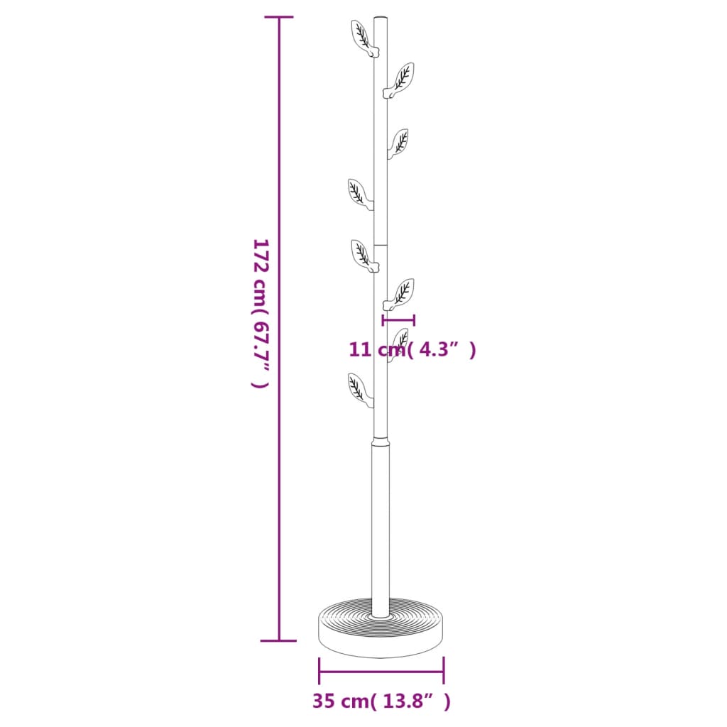 Stalak za kapute plavi 172 cm od željeza obloženog prahom