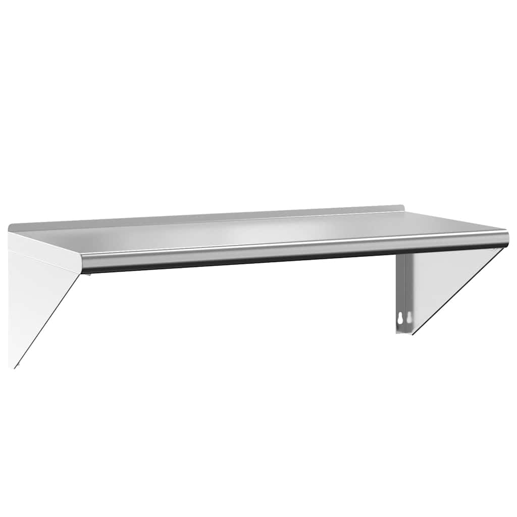 Zidna polica srebrna od nehrđajućeg čelika 100 x 45 x 31 cm