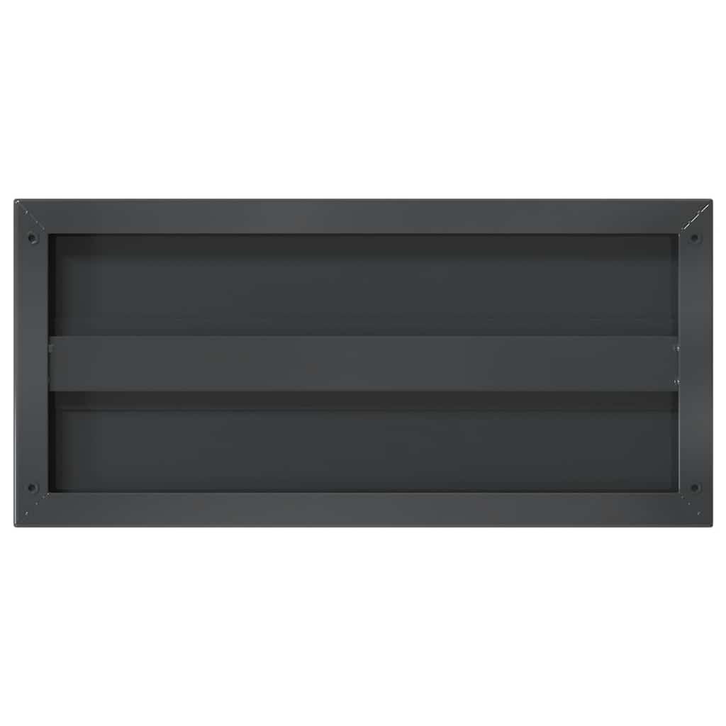 Zidne police 2 kom 50x23,5 cm crne nehrđajući čelik