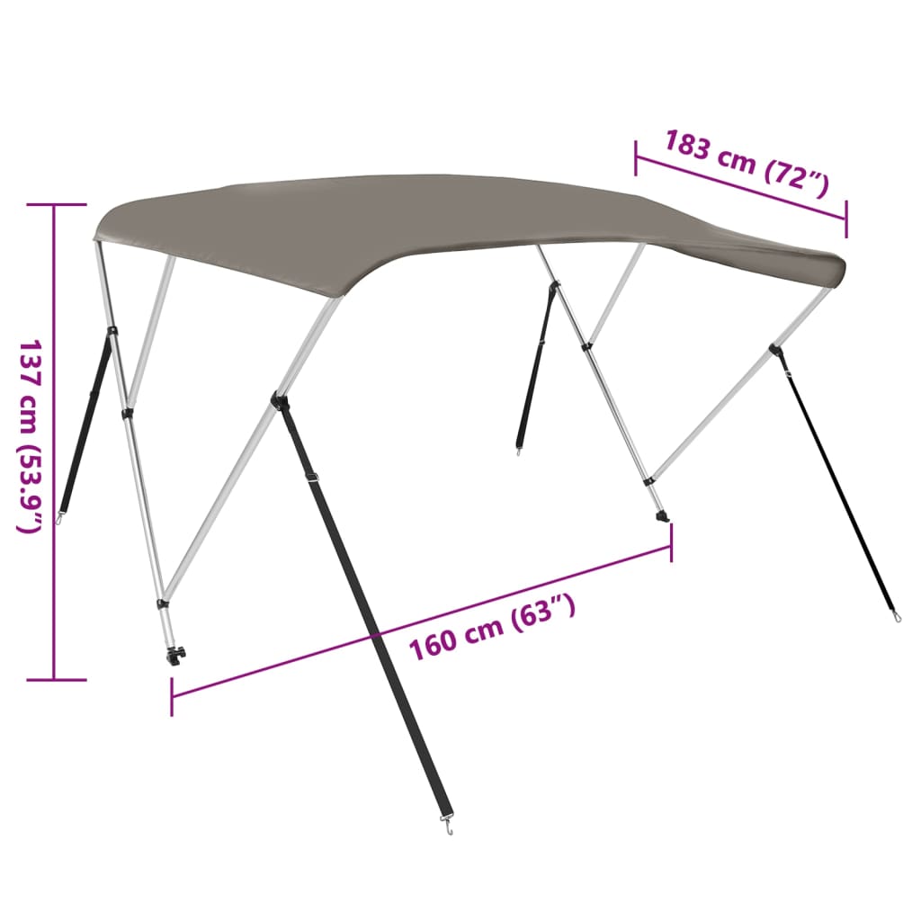Tenda bimini s 3 luka siva 183x160x137 cm