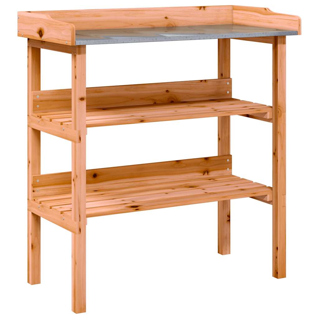 Stol za biljke s policama smeđi 78x38x82,5 cm masivna jelovina
