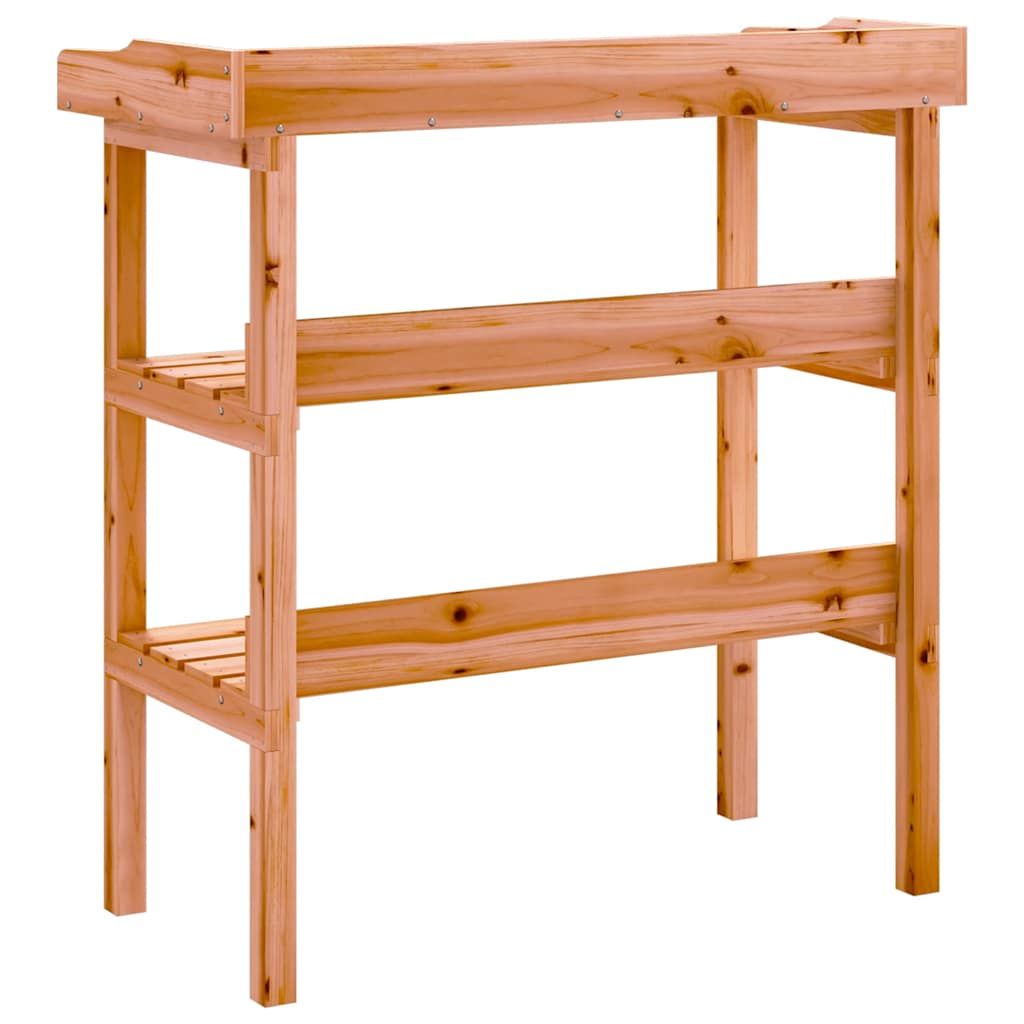 Stol za biljke s policama smeđi 78x38x82,5 cm masivna jelovina