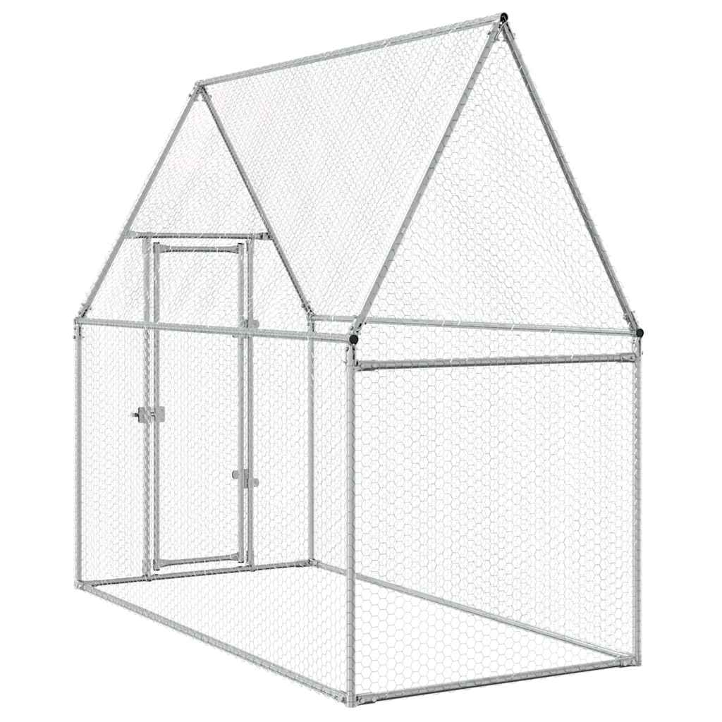 Kavez za kokoši srebrni 200 x 100 x 190 cm od pocinčanog čelika