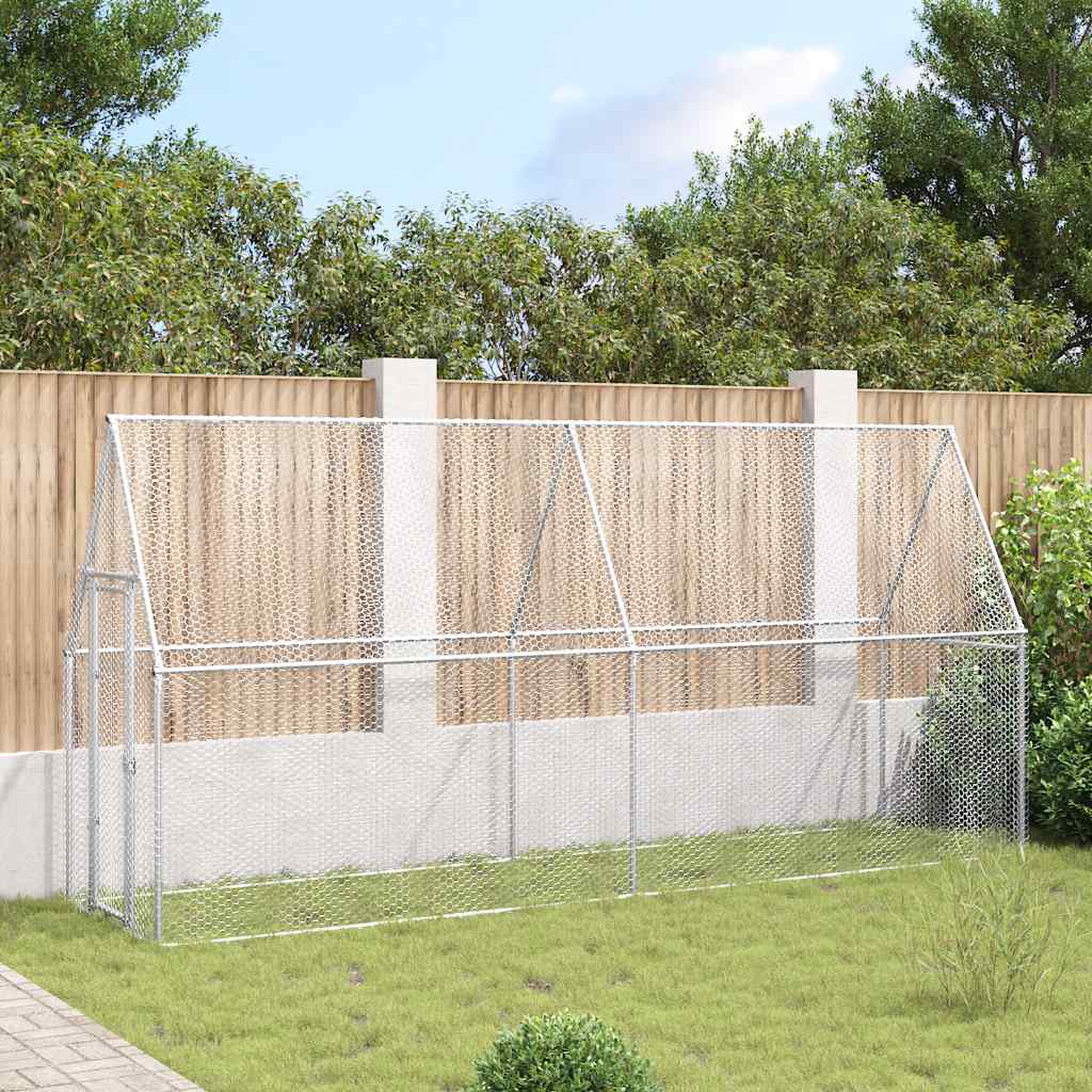 Kavez za kokoši srebrni 400 x 100 x 190 cm od pocinčanog čelika