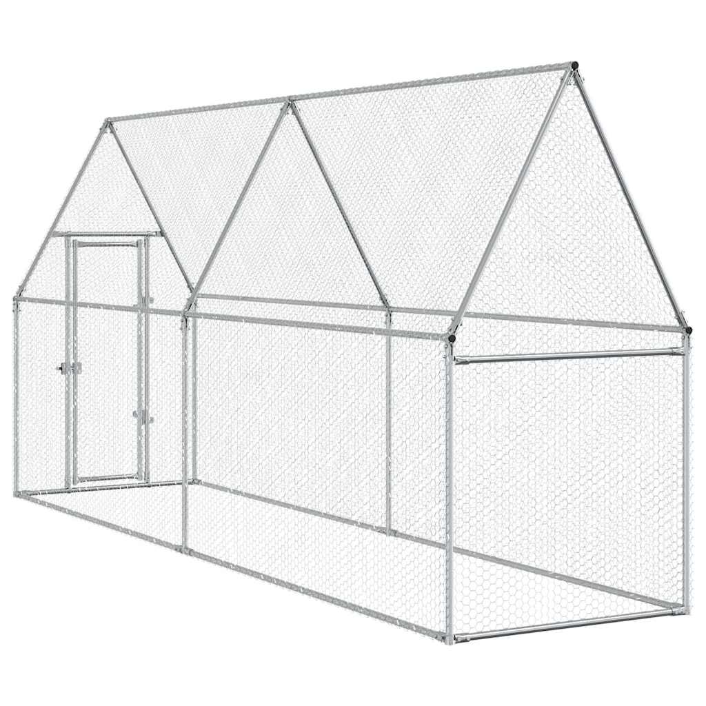 Kavez za kokoši srebrni 400 x 100 x 190 cm od pocinčanog čelika