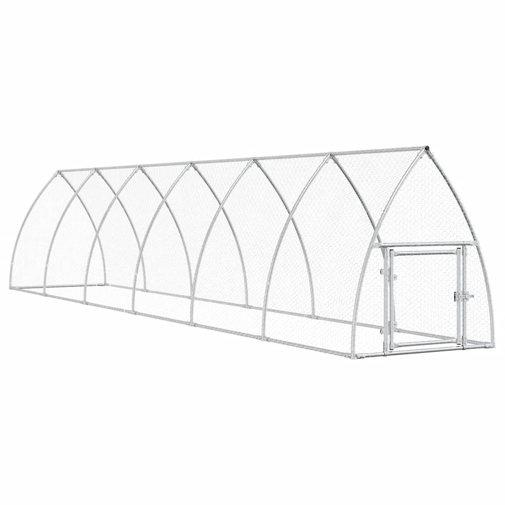 Kavez za kokoši srebrni 600 x 105 x 120 cm od pocinčanog čelika
