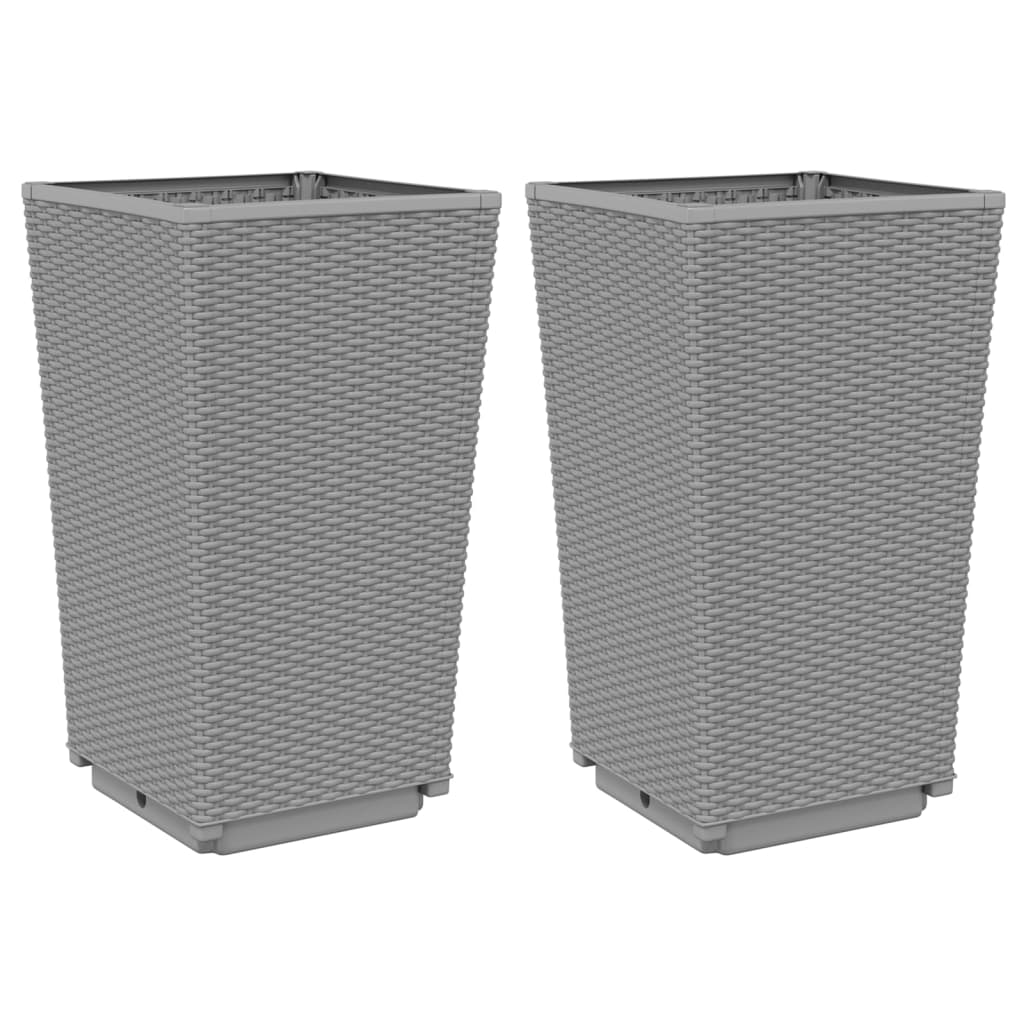 Vrtne sadilice 2 kom svjetlosive 32,5 x 32,5 x 57 cm PP