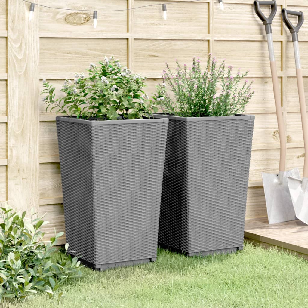 Vrtne sadilice 2 kom svjetlosive 32,5 x 32,5 x 57 cm PP