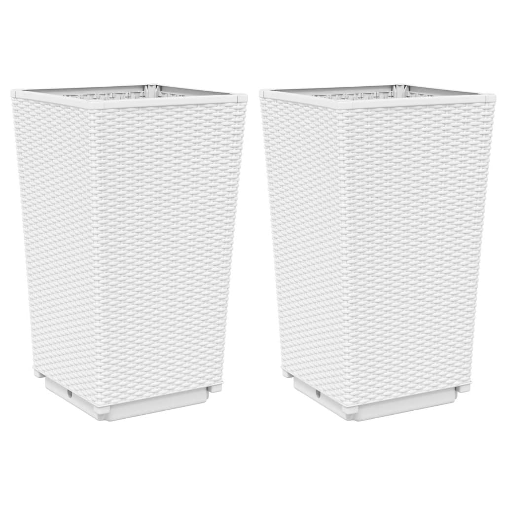 Vrtne sadilice 2 kom bijele 32,5 x 32,5 x 57 cm od PP-a