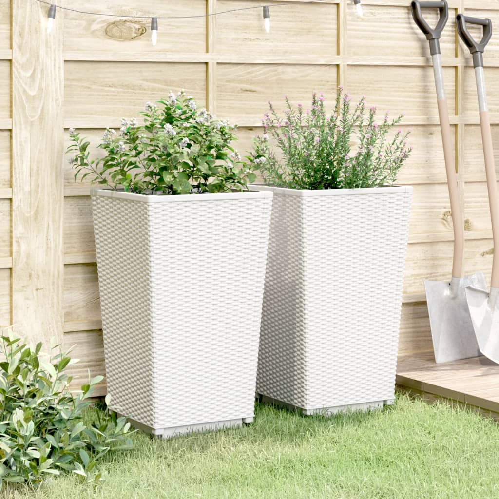 Vrtne sadilice 2 kom bijele 32,5 x 32,5 x 57 cm od PP-a