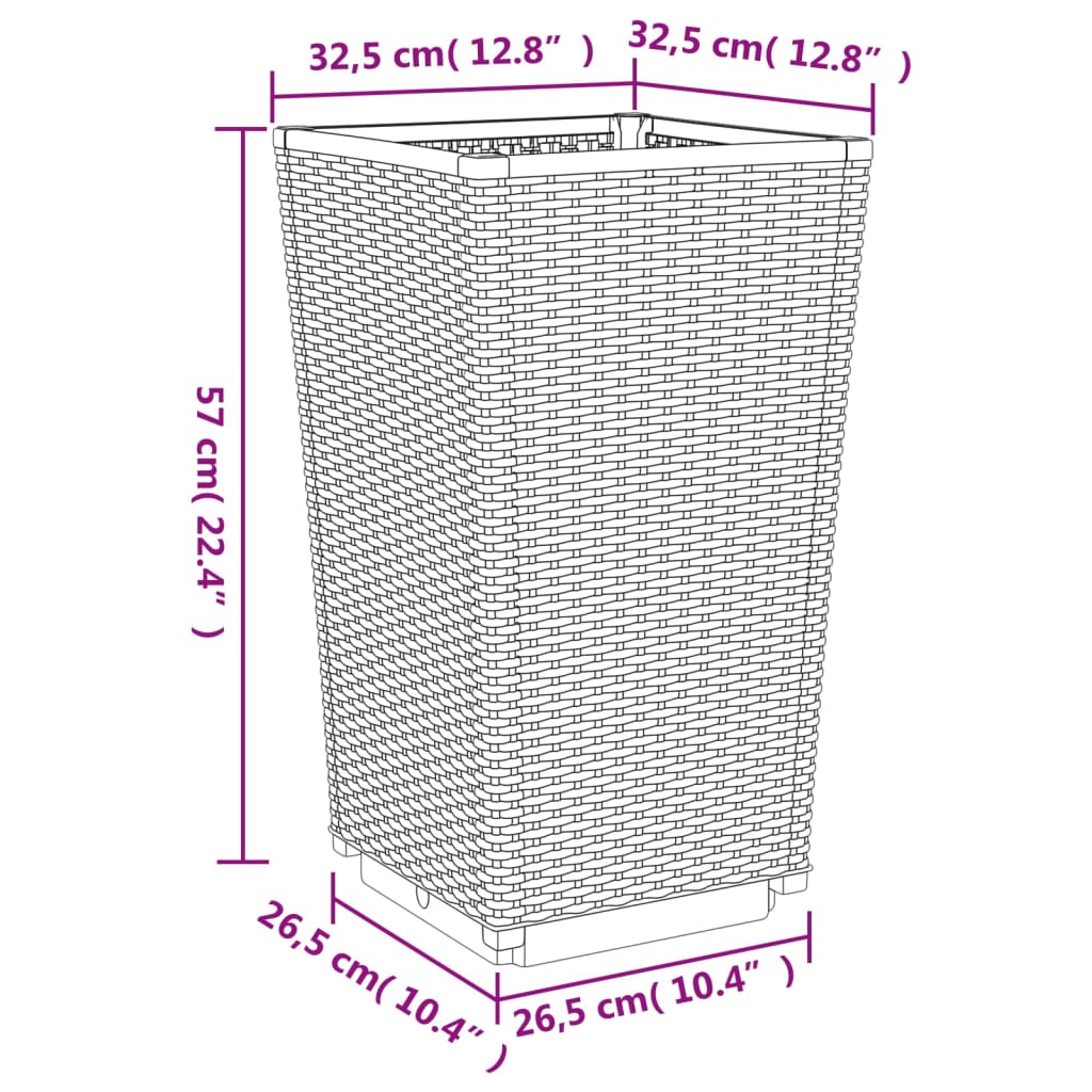 Vrtne sadilice 2 kom bijele 32,5 x 32,5 x 57 cm od PP-a