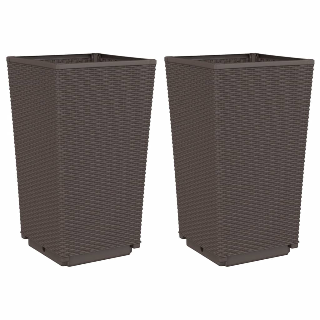 Vrtne sadilice 2 kom smeđe 32,5 x 32,5 x 57 cm od PP-a