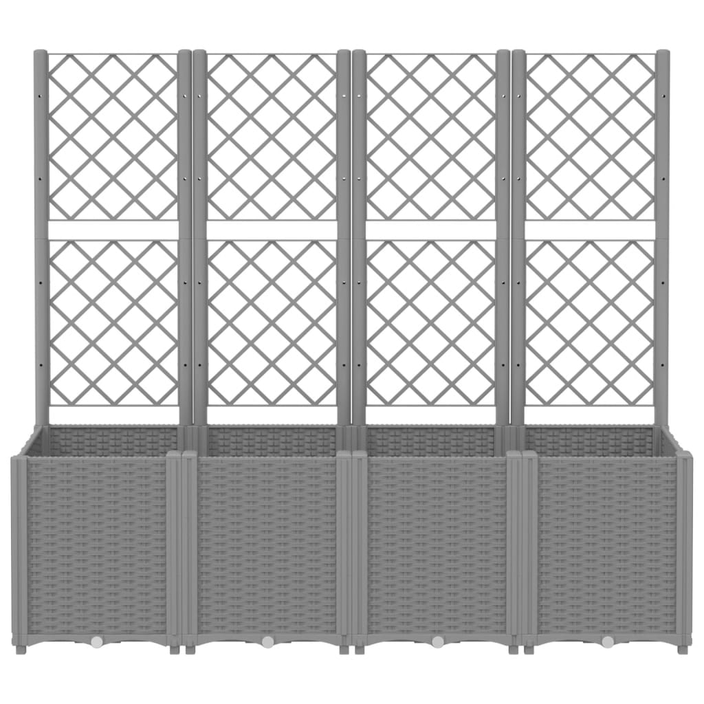 Vrtna sadilica s rešetkom svjetlosiva 160 x 40 x 140 cm PP