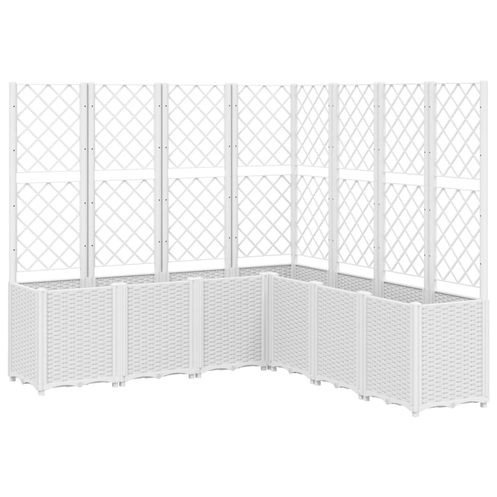Vrtna sadilica s rešetkom bijela 160 x 160 x 140 cm PP