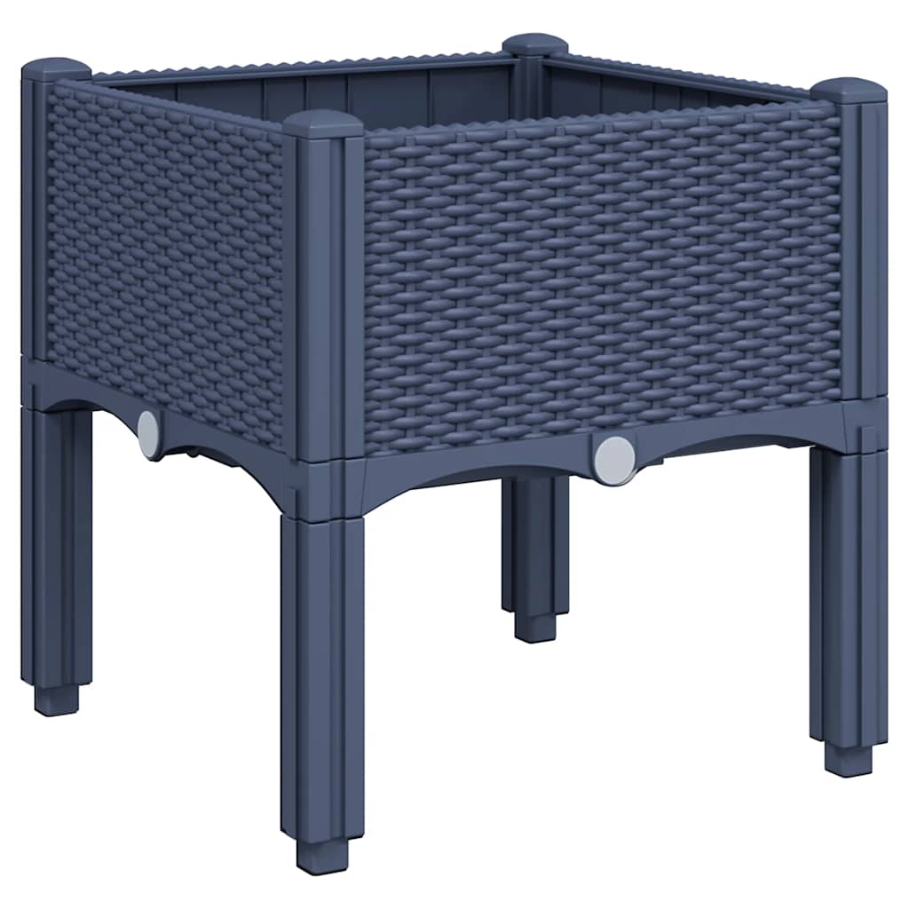 Vrtna sadilica s nogama plava siva 40 x 40 x 42 cm PP
