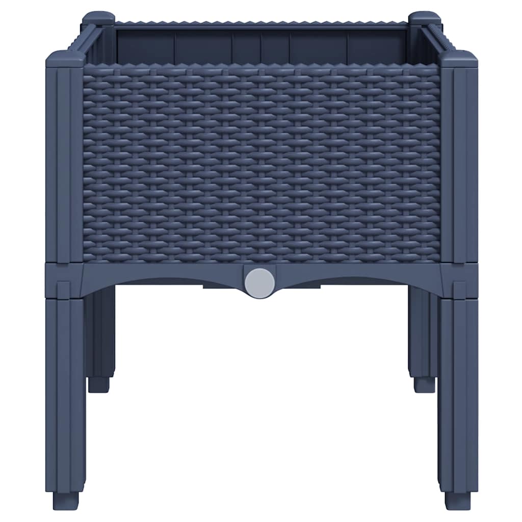 Vrtna sadilica s nogama plava siva 40 x 40 x 42 cm PP