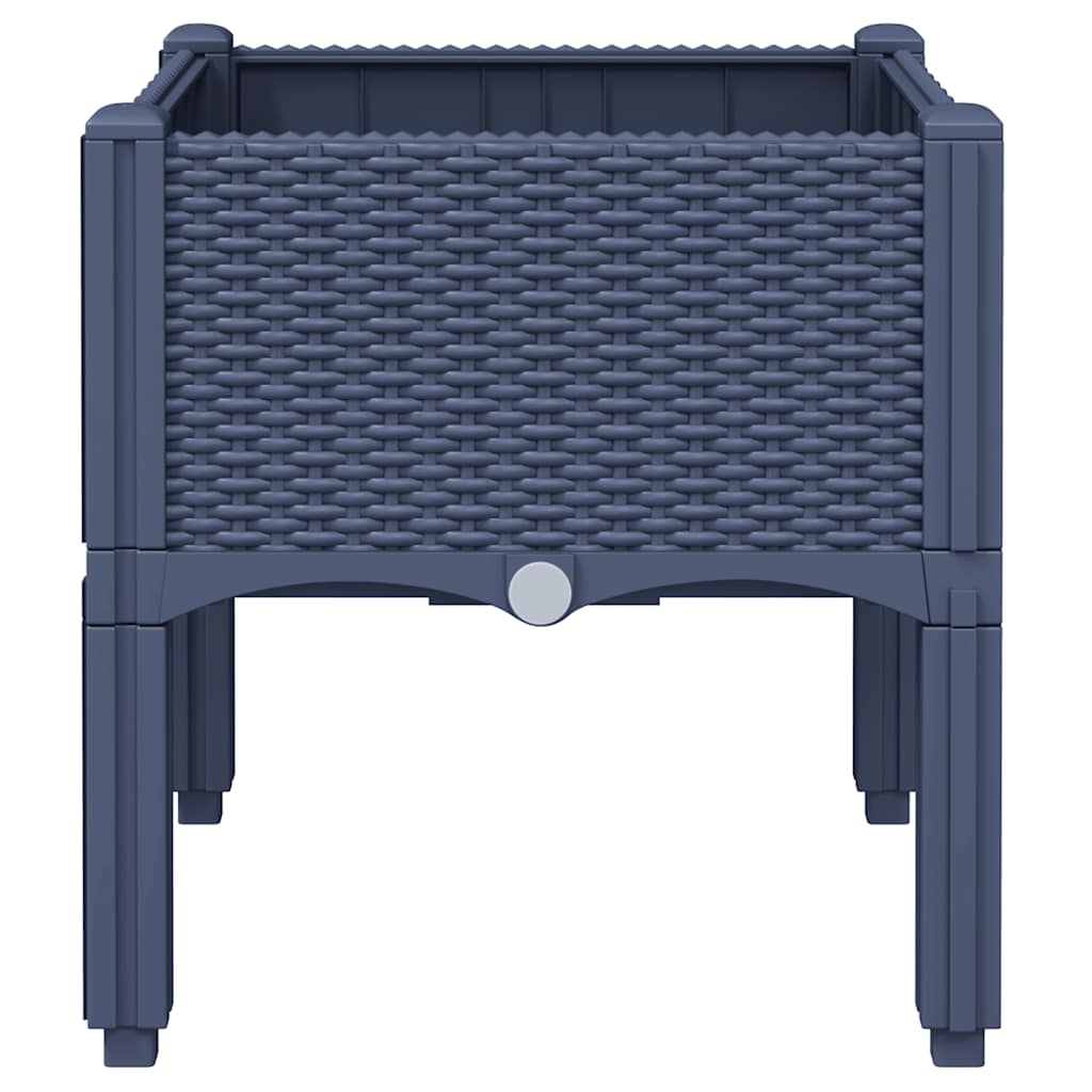Vrtna sadilica s nogama plava siva 40 x 40 x 42 cm PP