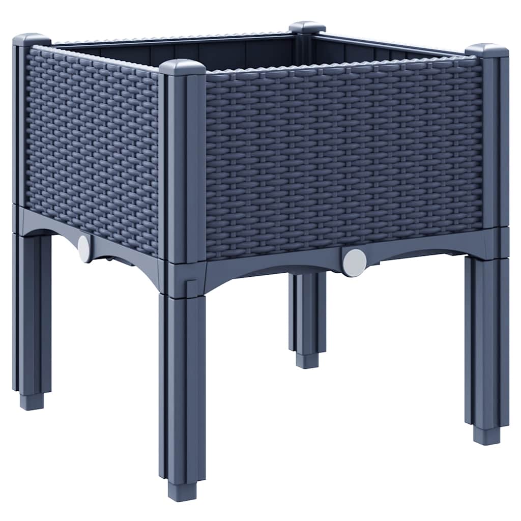 Vrtna sadilica s nogama plava siva 40 x 40 x 42 cm PP