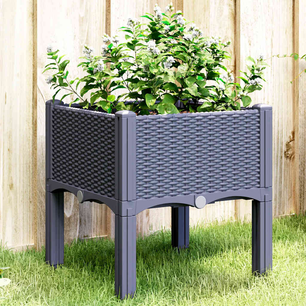 Vrtna sadilica s nogama plava siva 40 x 40 x 42 cm PP