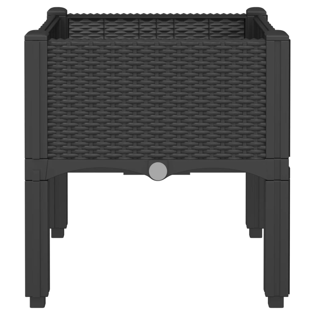 Vrtna sadilica s nogama crna 40 x 40 x 42 cm PP