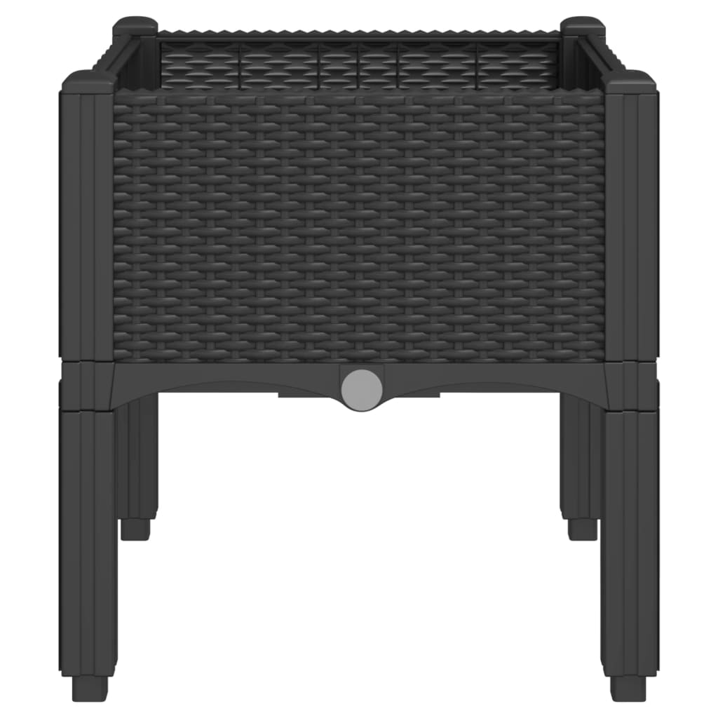 Vrtna sadilica s nogama crna 40 x 40 x 42 cm PP
