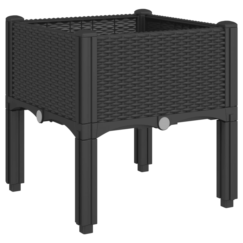 Vrtna sadilica s nogama crna 40 x 40 x 42 cm PP