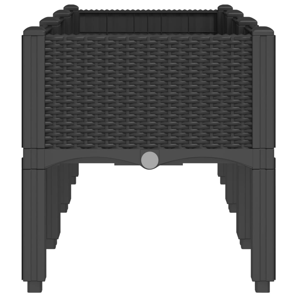Vrtna sadilica s nogama crna 120 x 40 x 42 cm PP