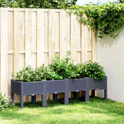 Vrtna sadilica s nogama plava siva 160 x 40 x 42 cm PP