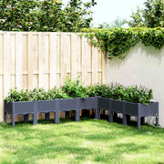 Vrtna sadilica s nogama plava siva 200 x 160 x 42 cm PP