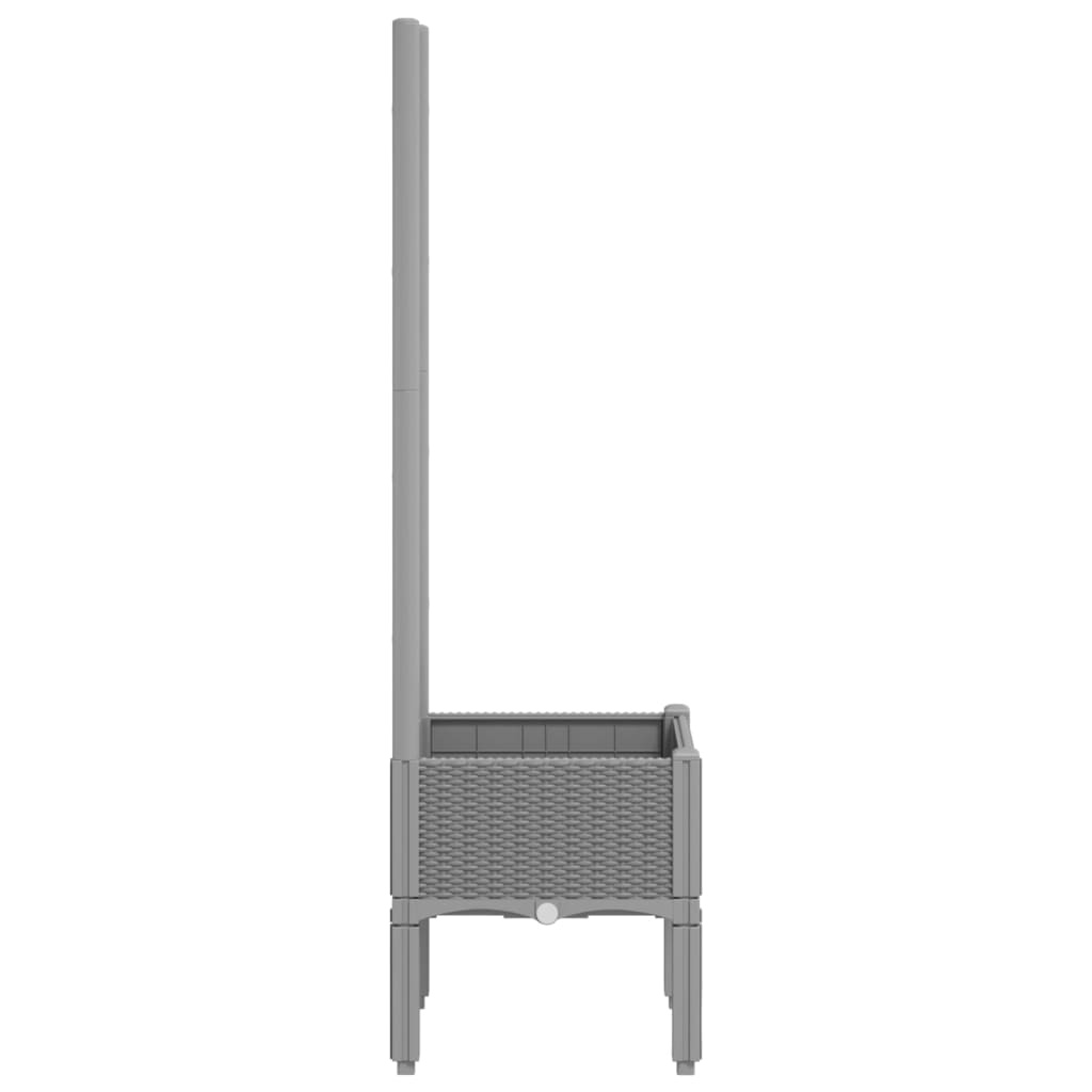 Vrtna sadilica s rešetkom svjetlosiva 40 x 40 x 142 cm PP