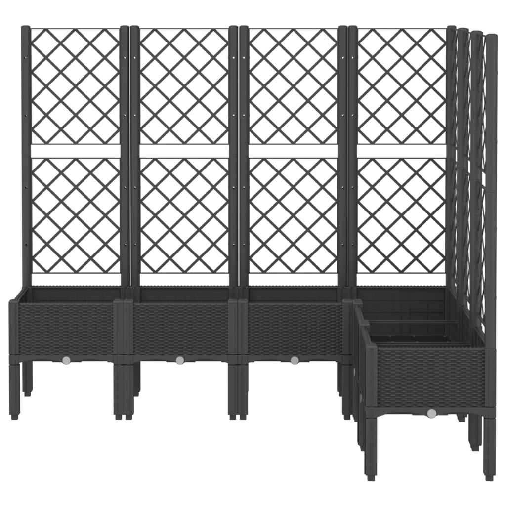 Vrtna sadilica s rešetkom crna 160 x 120 x 142 cm PP