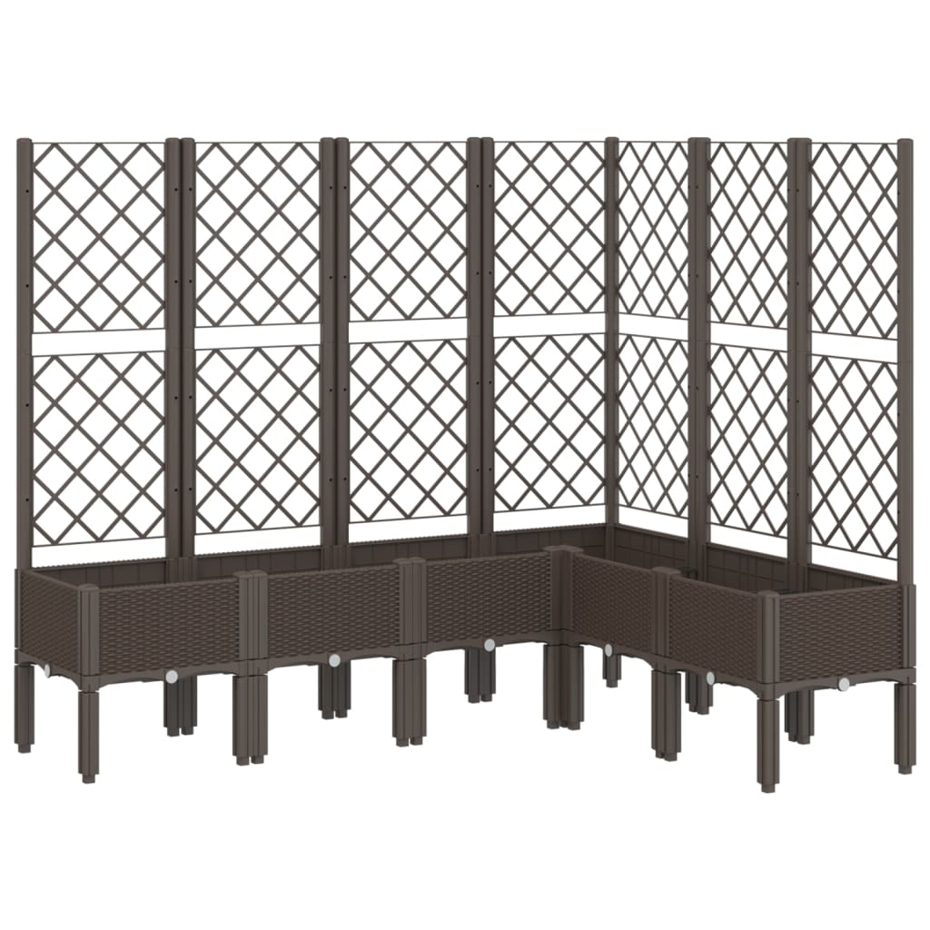 Vrtna sadilica s rešetkom smeđa 160 x 120 x 142 cm PP