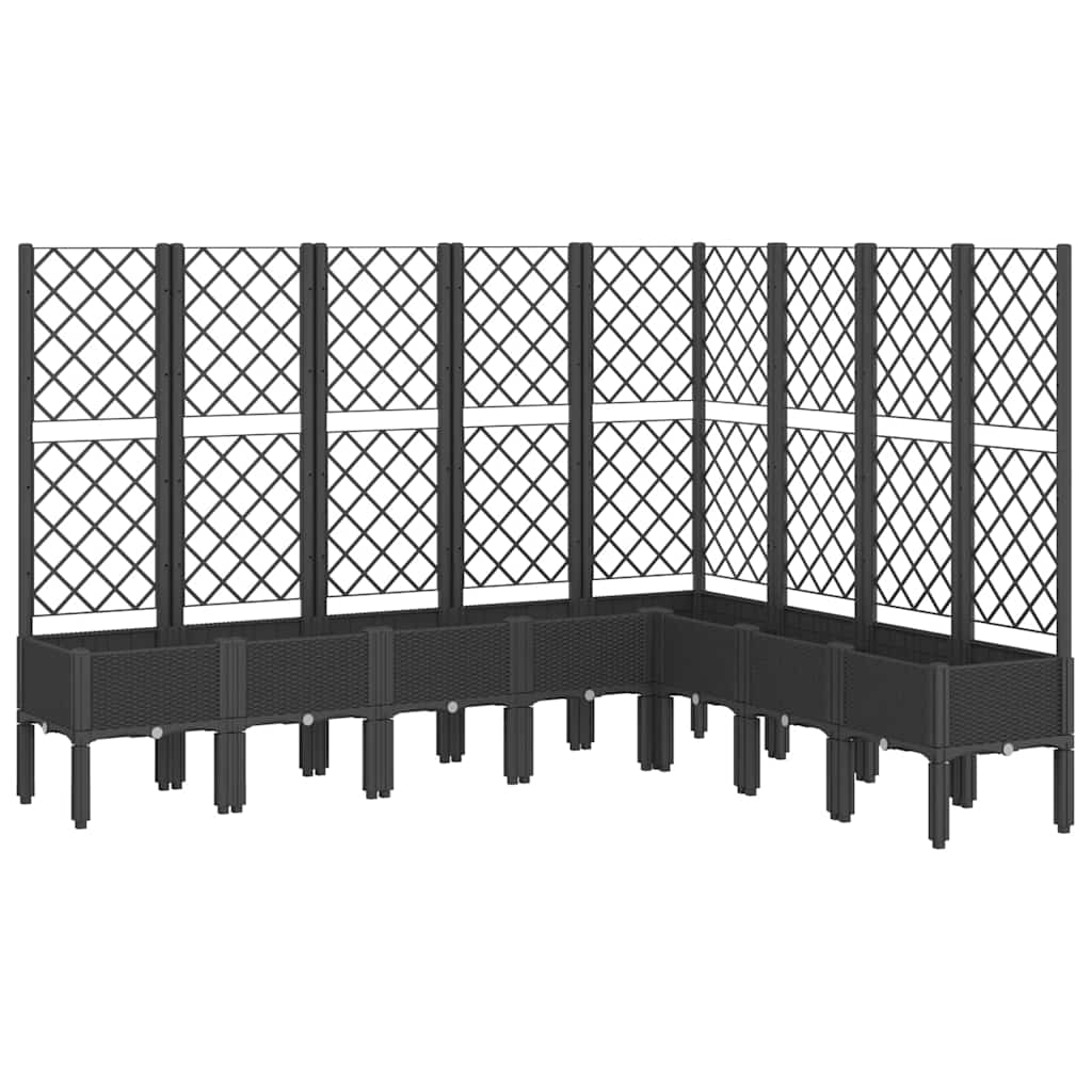 Vrtna sadilica s rešetkom crna 200 x 160 x 142 cm PP
