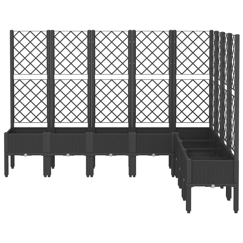 Vrtna sadilica s rešetkom crna 200 x 160 x 142 cm PP
