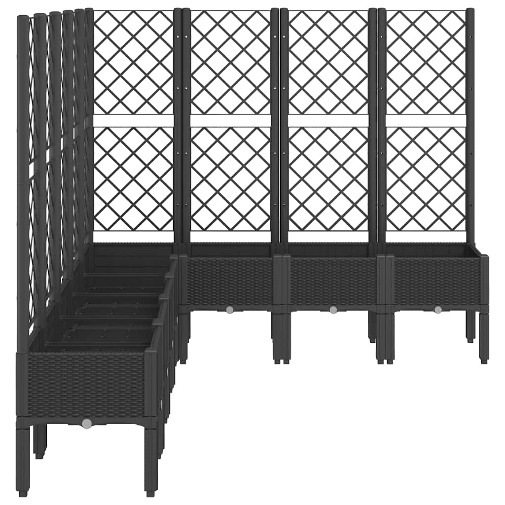 Vrtna sadilica s rešetkom crna 200 x 160 x 142 cm PP