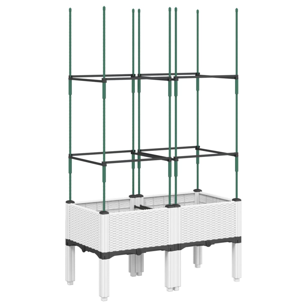 Vrtna sadilica s rešetkom bijela 80 x 40 x 142,5 cm PP