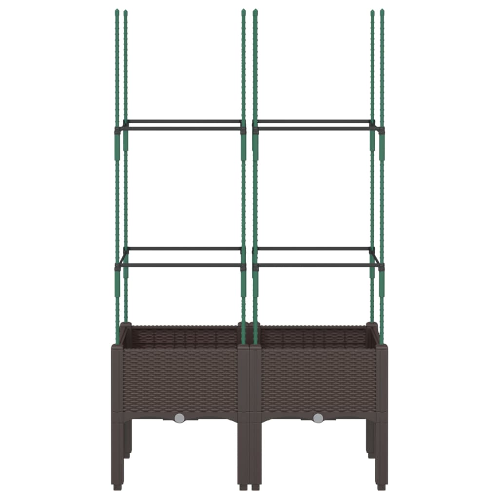 Vrtna sadilica s rešetkom smeđa 80 x 40 x 142,5 cm PP