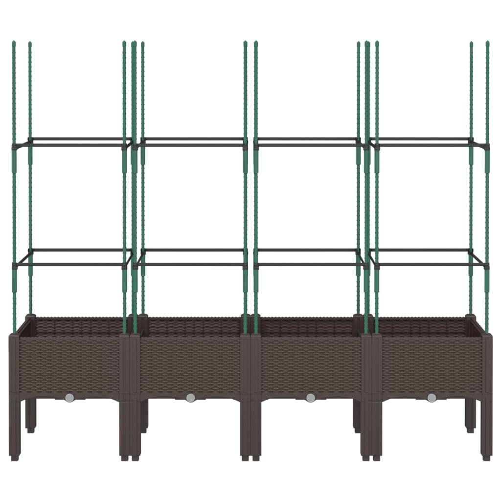 Vrtna sadilica s rešetkom smeđa 160 x 40 x 142,5 cm PP