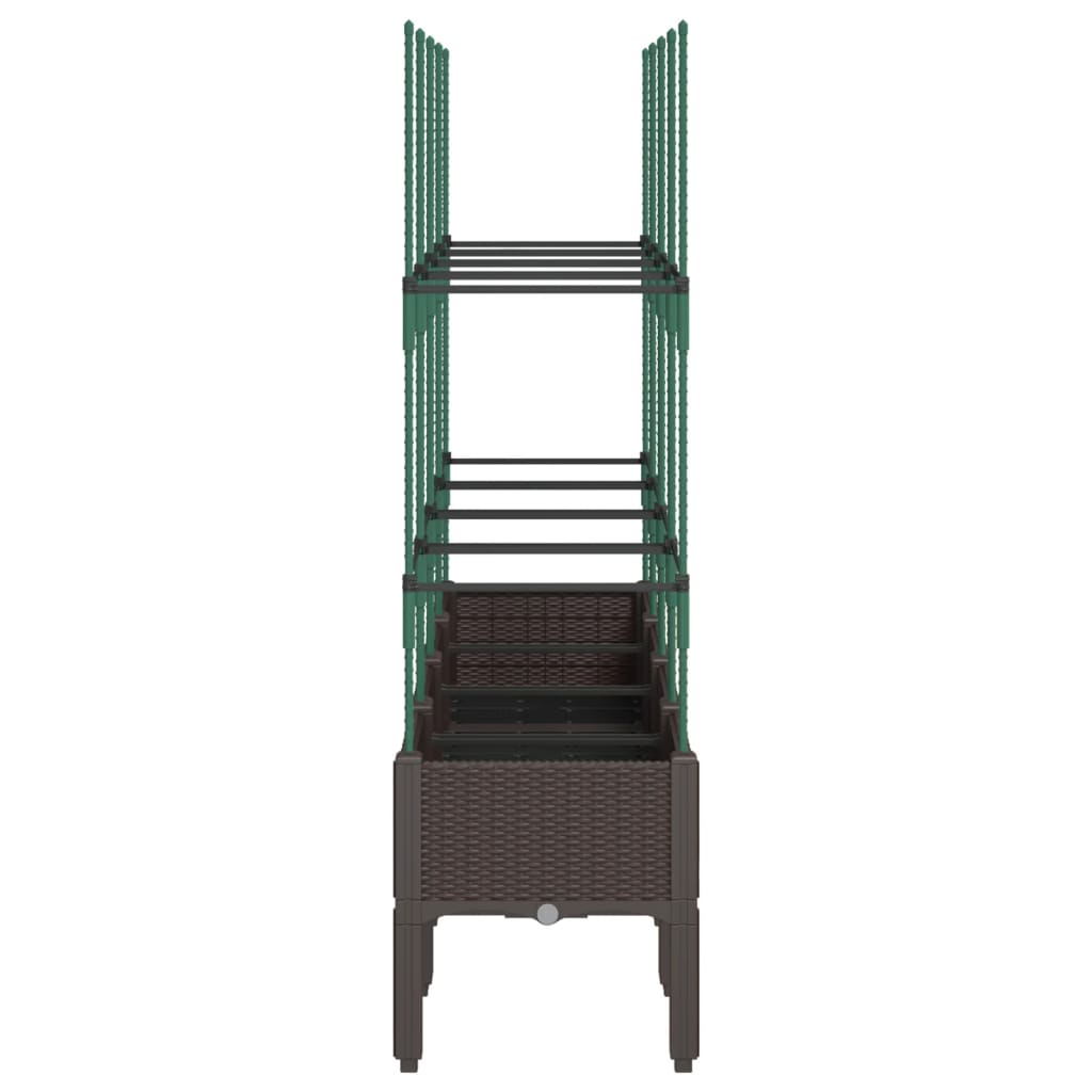 Vrtna sadilica s rešetkom smeđa 160 x 40 x 142,5 cm PP