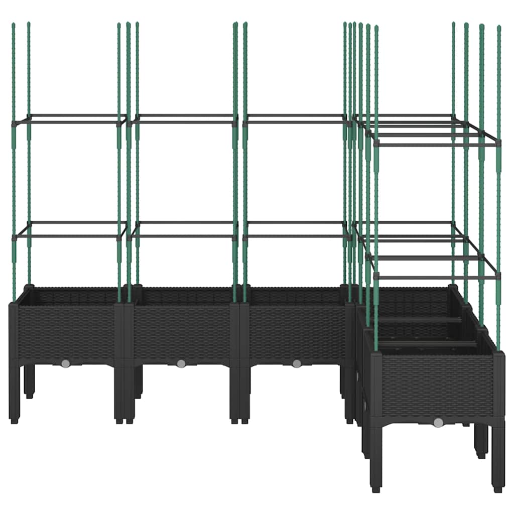 Vrtna sadilica s rešetkom crna 160 x 120 x 142,5 cm PP