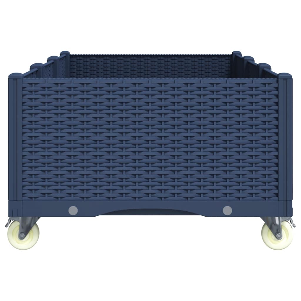 Vrtna sadilica s kotačima plava siva 150x80x54 cm PP