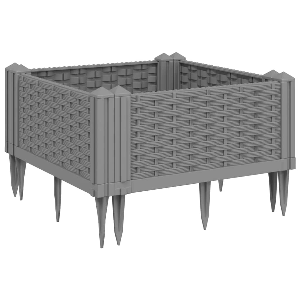 Vrtna sadilica s klinovima svjetlosiva 42,5 x 42,5 x 28,5 cm PP