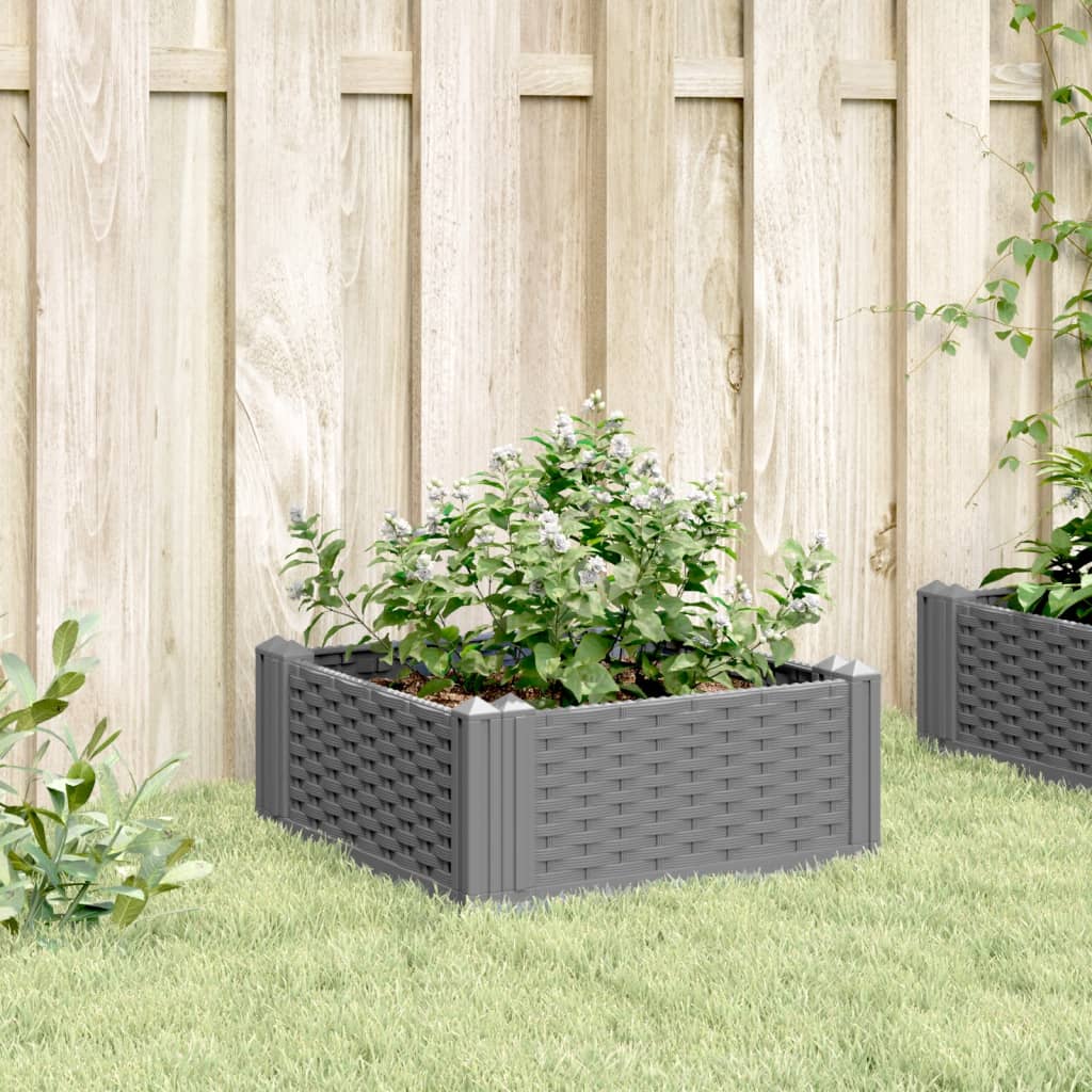 Vrtna sadilica s klinovima svjetlosiva 42,5 x 42,5 x 28,5 cm PP