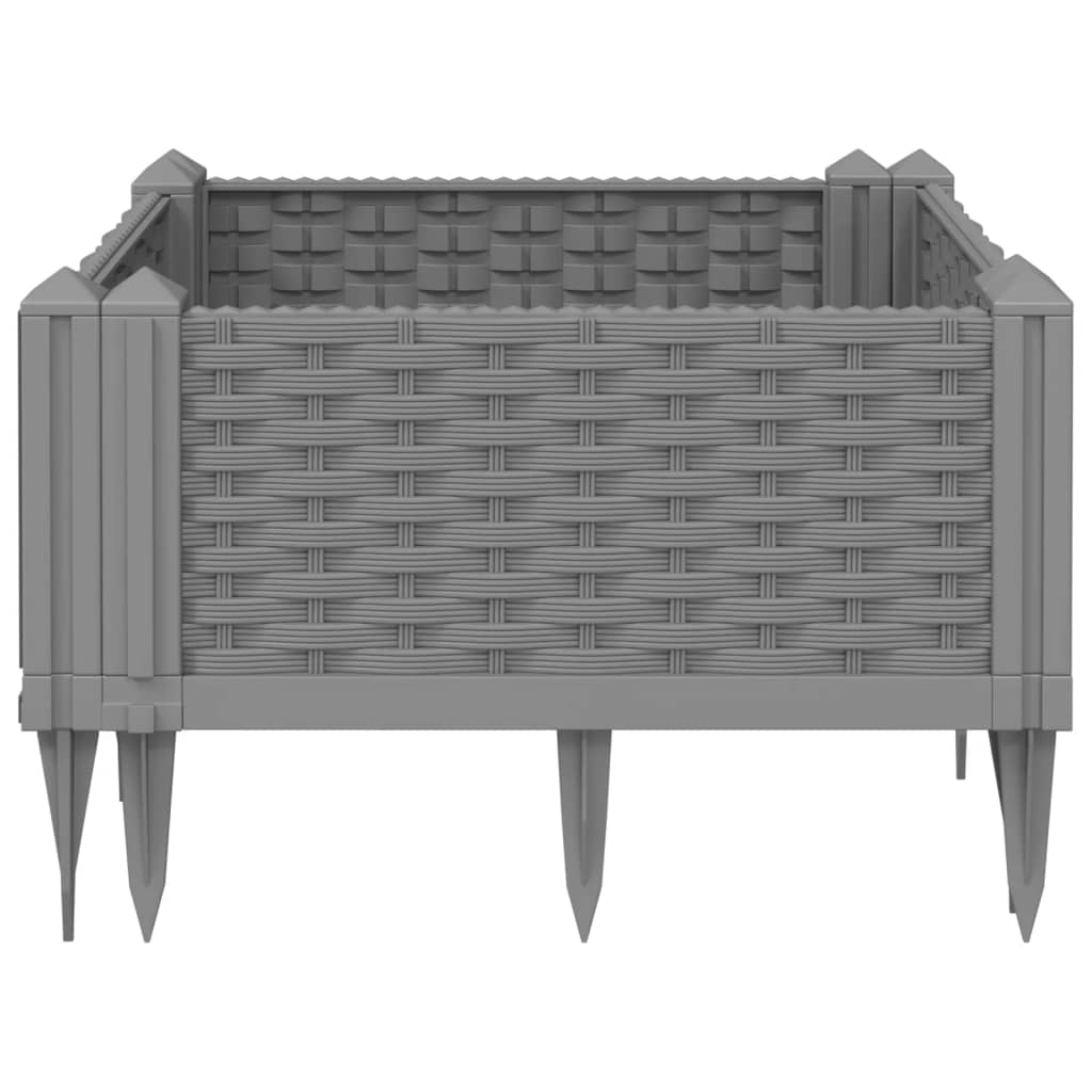 Vrtna sadilica s klinovima svjetlosiva 42,5 x 42,5 x 28,5 cm PP