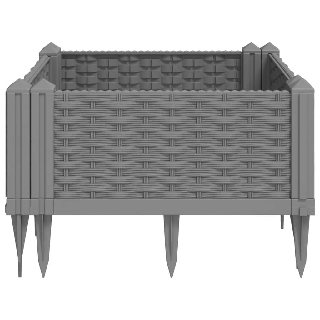 Vrtna sadilica s klinovima svjetlosiva 42,5 x 42,5 x 28,5 cm PP