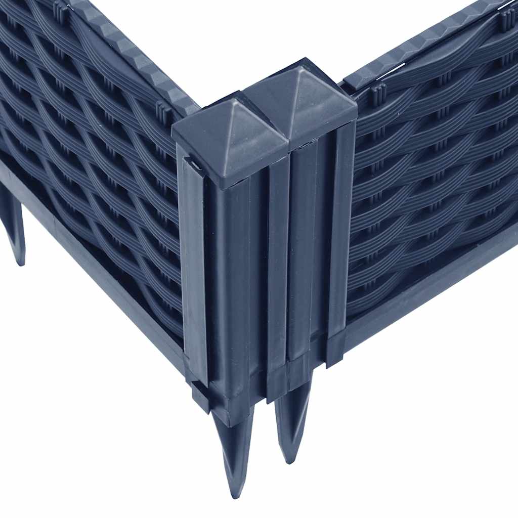 Vrtna sadilica s klinovima plava siva 362,5x42,5x28,5 cm PP
