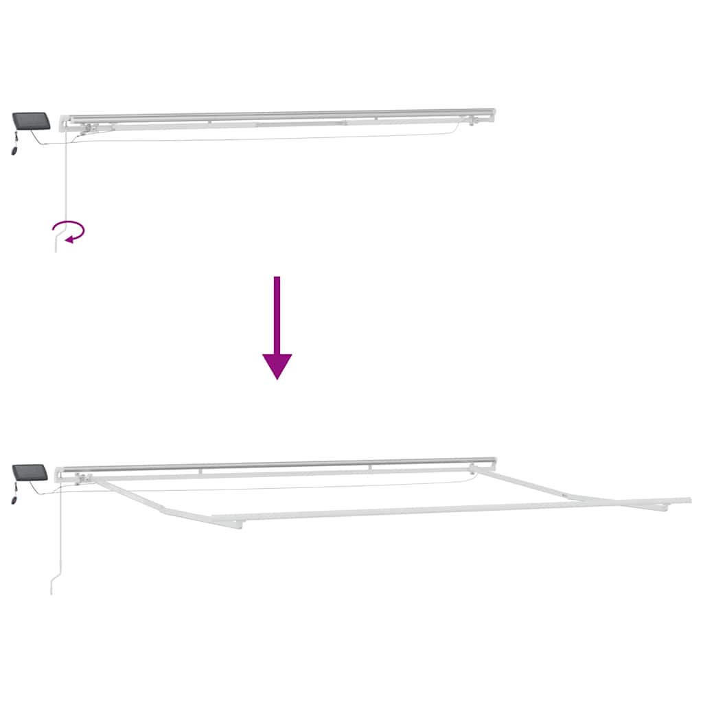 Tenda na ručno uvlačenje s LED bordo 500 x 300 cm