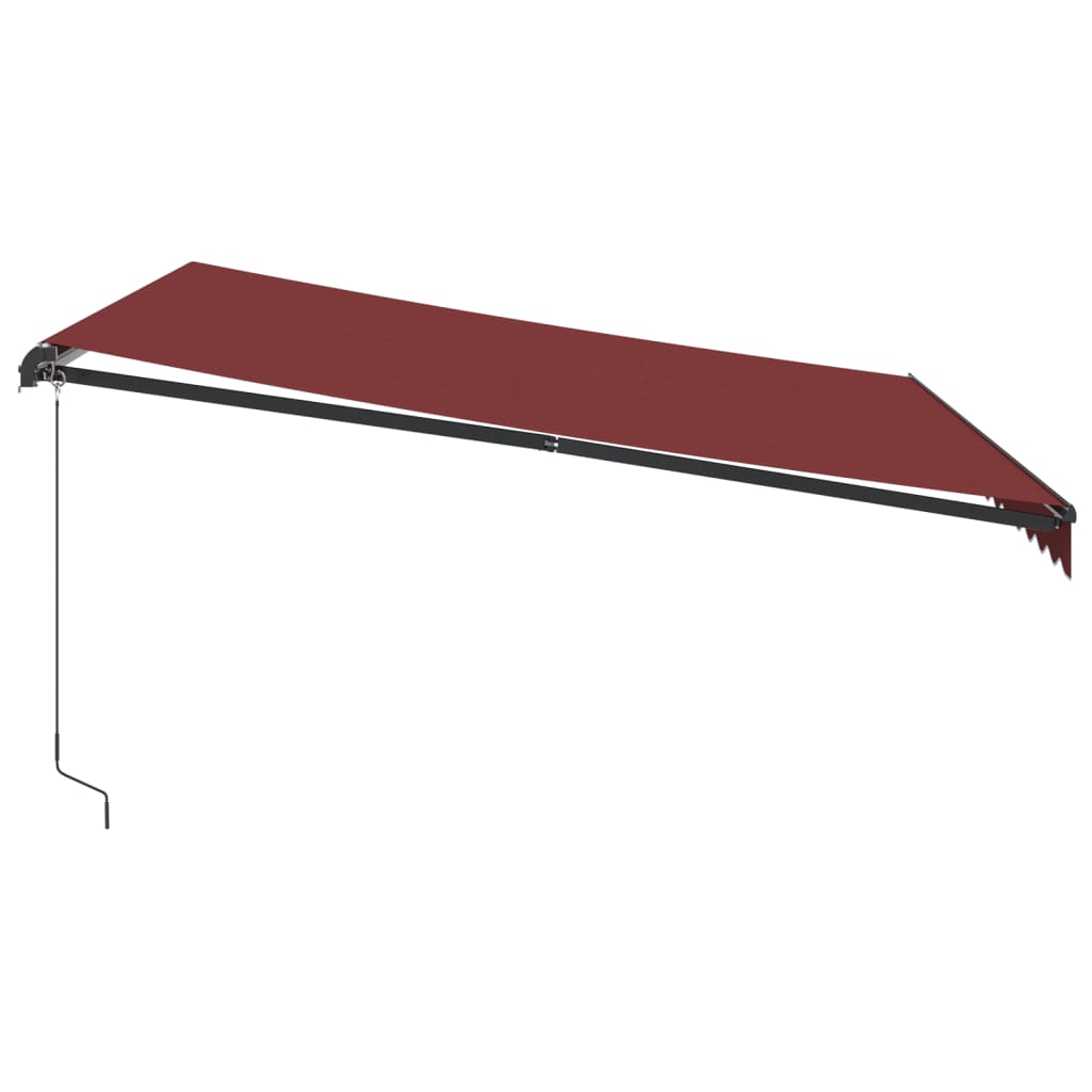 Tenda na ručno uvlačenje s LED svjetlima bordo 400 x 350 cm