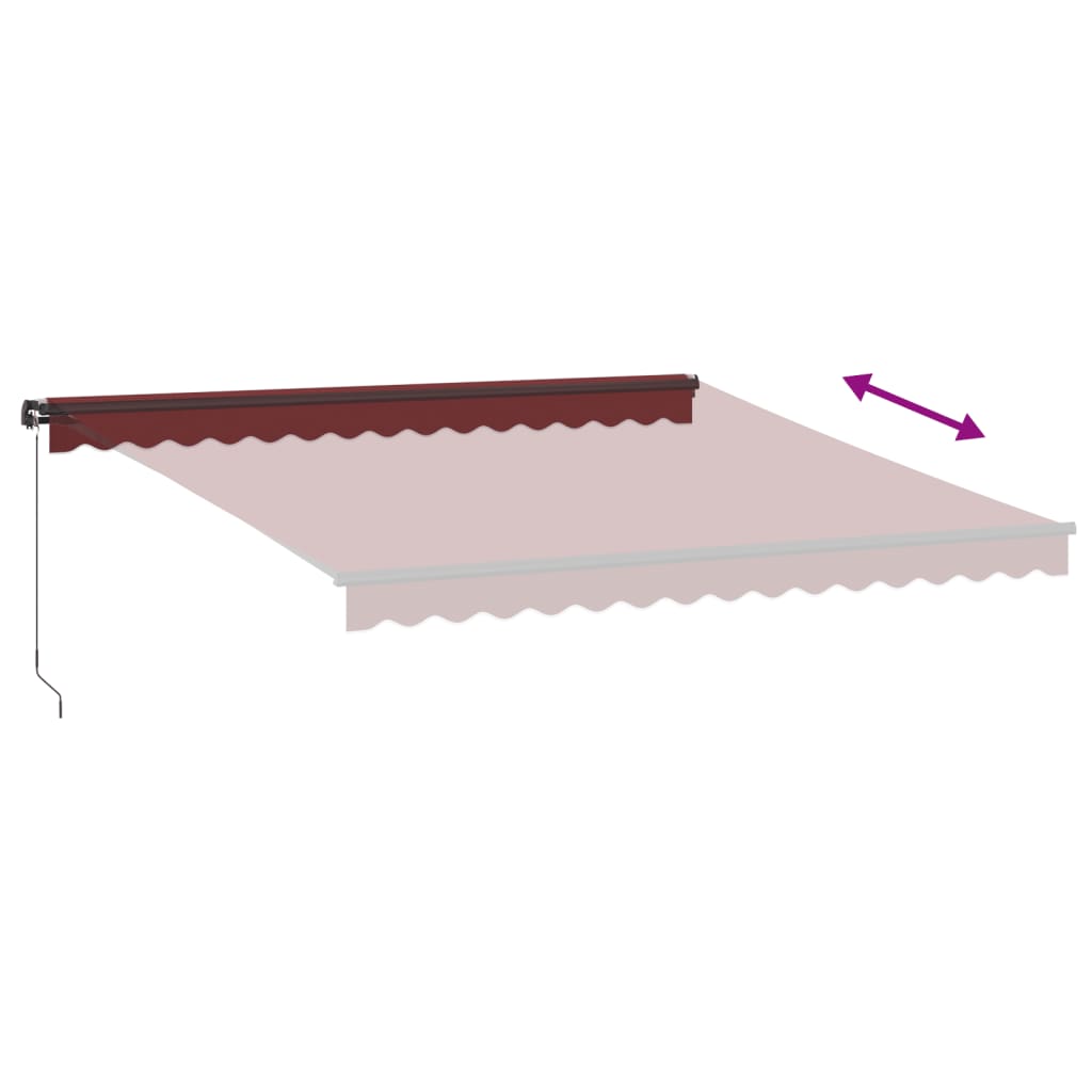Tenda na ručno uvlačenje s LED svjetlima bordo 400 x 350 cm