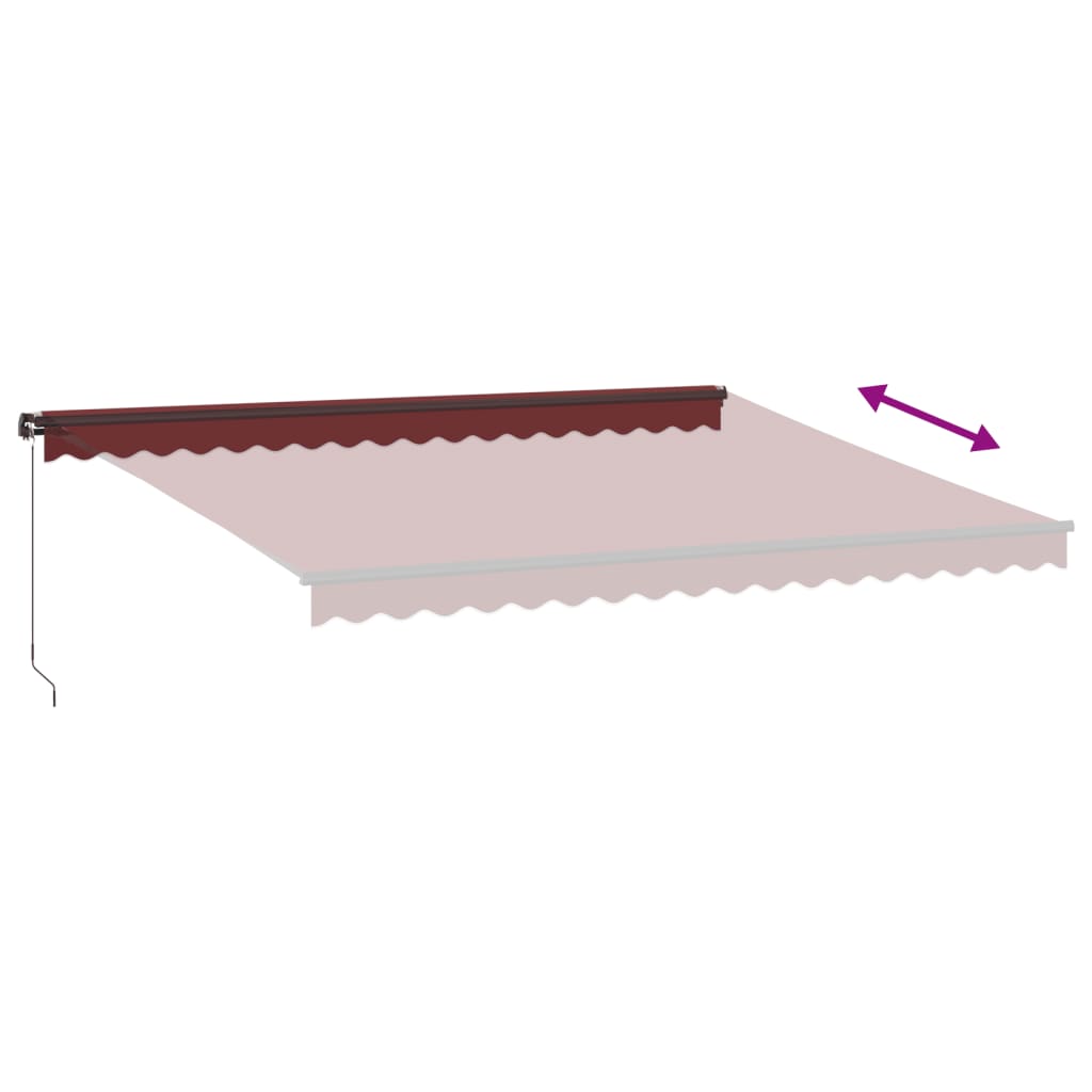 Tenda na ručno uvlačenje bordo 450 x 350 cm